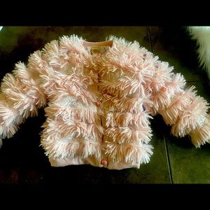 Girls furry coat  boutique size 4-5 in pink
